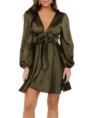 Baltic Born - Woodbury Satin Mini Dress in Olive